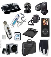 web can , teclado , mouse , HD , pen drive , cd e dvd , caixa som, memoria e outros 